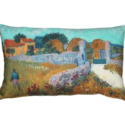 Van Gogh Farmhouse in Provence Throw Pillow