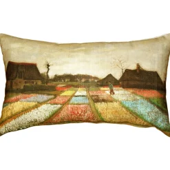 Van Gogh Flower Beds in Holland Throw Pillow
