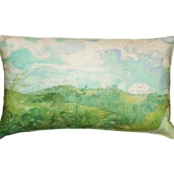 Van Gogh Green Wheat Fields Throw Pillow