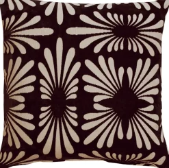Velvet Daisy Black 20x20 Throw Pillow