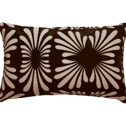 Velvet Daisy Black 12x20 Throw Pillow