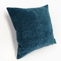 Venetian Velvet Peacock Teal Throw Pillow 17x17