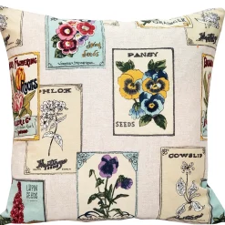 Vintage Seed Packet 20x20 Throw Pillow