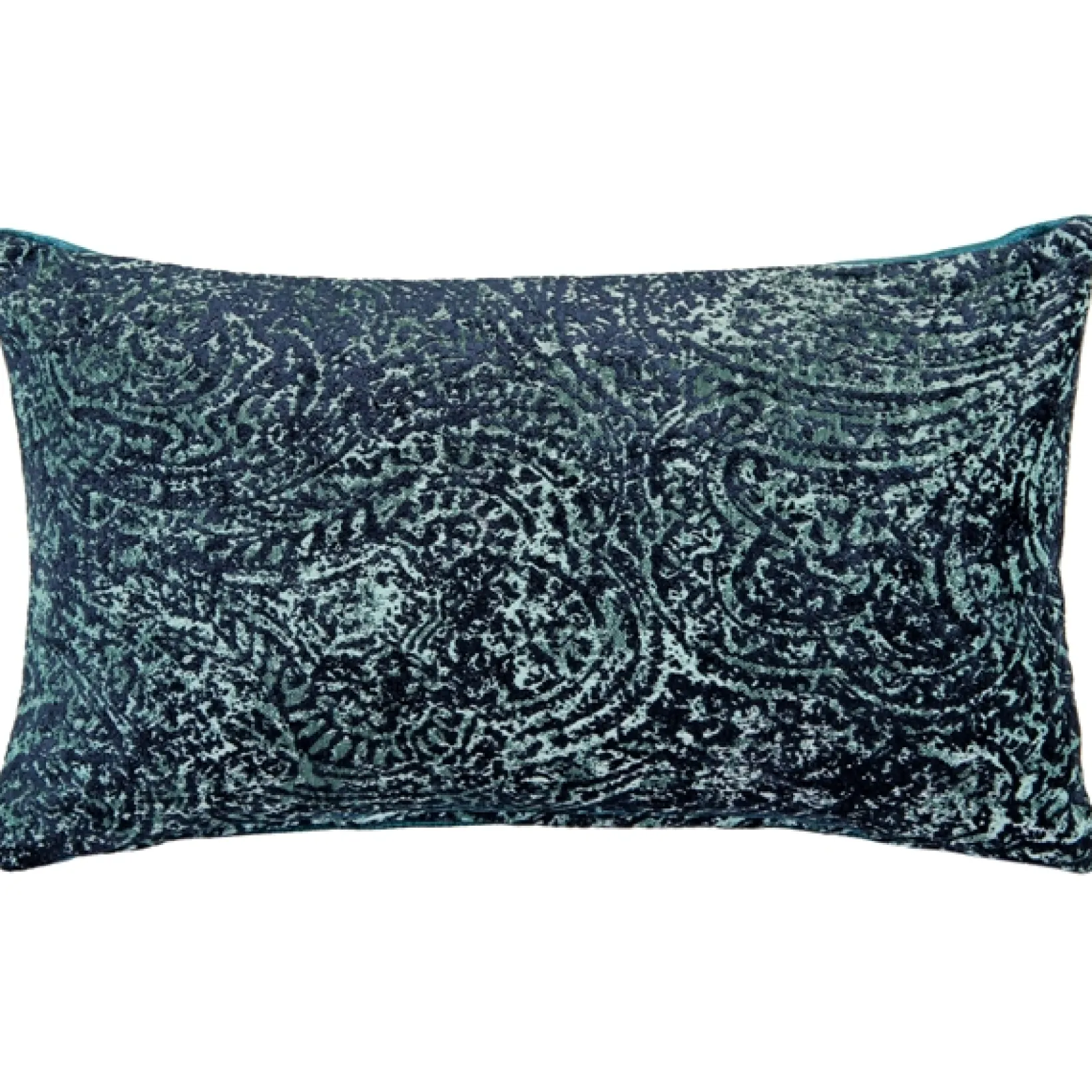 Visconti Teal Blue Chenille Throw Pillow 12x20