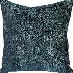 Visconti Teal Blue Chenille Throw Pillow 17x17