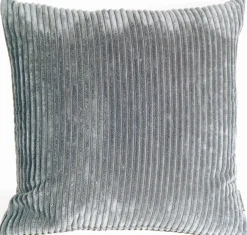 Wide Wale Corduroy 22x22 Dark Gray Throw Pillow