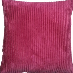 Wide Wale Corduroy 22x22 Magenta Pink Throw Pillow