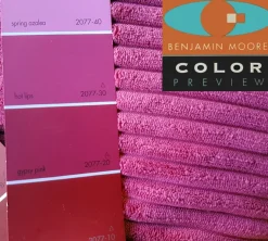 Wide Wale Corduroy 22x22 Magenta Pink Throw Pillow