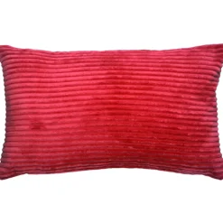 Wide Wale Corduroy 12x20 Red Throw Pillow