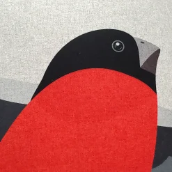 Winter Finch Joyful Bird Christmas Pillow