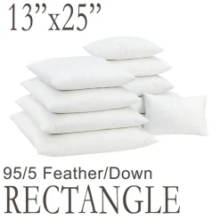 13"x25" Rectangular Feather Down Pillow Form